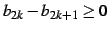 $ b_{2k}-b_{2k+1}\geq0$