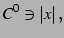 $\displaystyle C^{0}\ni \vert x\vert\,,$