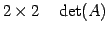 $\displaystyle 2\times2 \quad \det(A)$