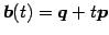 $ \vec{b}(t)=\vec{q}+t\vec{p}$