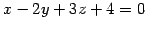 $ x-2y+3z+4=0$