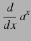 $\displaystyle \frac{d}{dx}\,a^{x}$