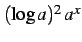 $ (\log a)^2\,a^{x}$