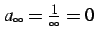 $ a_{\infty}=\frac{1}{\infty}=0$