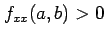 $ f_{xx}(a,b)>0$