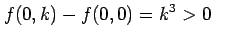 $\displaystyle f(0,k)-f(0,0)=k^3>0 \quad$