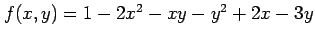 $ f(x,y)=1-2x^2-xy-y^2+2x-3y$