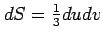 $ dS=\frac{1}{3}dudv$