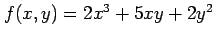 $ f(x,y)=2x^3+5xy+2y^2$