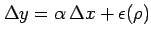 $\displaystyle \Delta y=\alpha\,\Delta x+\epsilon(\rho)$