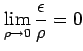 $ \displaystyle{\lim_{\rho\to 0}\frac{\epsilon}{\rho}=0}$