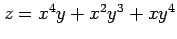 $ z=x^4y+x^2y^3+xy^4$