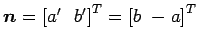 $ \vec{n}={[ a'\,\,\,\,b']}^{T}={[ b\,\,-a]}^{T}$