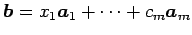 $ \vec{b}=x_{1}\vec{a}_{1} + \cdots + c_{m} \vec{a}_{m}$