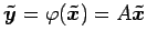 $ \vec{\tilde{y}}=\varphi(\vec{\tilde{x}})=A\vec{\tilde{x}}$