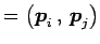 $\displaystyle =\left({\vec{p}_{i}}\,,\,{\vec{p}_{j}}\right)$