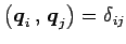 $ \left({\vec{q}_i}\,,\,{\vec{q}_j}\right)=\delta_{ij}$