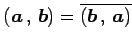 $ \left({\vec{a}}\,,\,{\vec{b}}\right)=\overline{\left({\vec{b}}\,,\,{\vec{a}}\right)}$