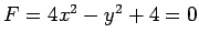 $ F=4x^2-y^2+4=0$