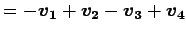 $\displaystyle = -\vec{v_1} +\vec{v_2} -\vec{v_3} +\vec{v_4}$