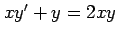 $ xy'+y=2xy$