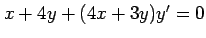 $ x+4y+(4x+3y)y'=0$