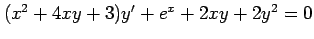 $ (x^2+4xy+3)y'+e^x+2xy+2y^2=0$