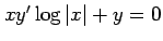 $ xy'\log\vert x\vert+y=0$