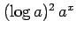 $ (\log a)^2\,a^{x}$