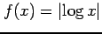 $ \displaystyle{f(x)= \left\vert \log x \right\vert}$