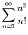 $ \displaystyle{\sum_{n=0}^{\infty}\frac{n^2}{n!}}$