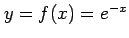 $ y=f(x)=e^{-x}$