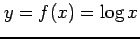 $ y=f(x)=\log x$