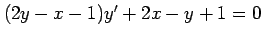 $ (2y-x-1)y'+2x-y+1=0$