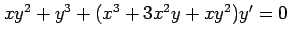 $ xy^2+y^3+(x^3+3x^2y+xy^2)y'=0$