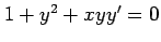 $ 1+y^2+xyy'=0$