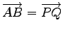 $ \overrightarrow{AB}=\overrightarrow{PQ}$