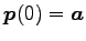 $ \vec{p}(0)=\vec{a}$