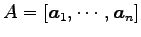 $ A=[\vec{a}_{1},\cdots,\vec{a}_{n}]$