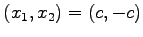 $ (x_{1},x_{2})=(c,-c)$