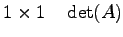 $\displaystyle 1\times1 \quad \det(A)$