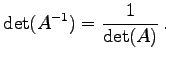 $\displaystyle \det(A^{-1})=\frac{1}{\det(A)}\,.$