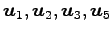 $ \vec{u}_1,\vec{u}_2,\vec{u}_3,\vec{u}_5$