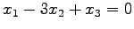 $ x_1-3x_2+x_3=0$