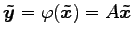 $ \vec{\tilde{y}}=\varphi(\vec{\tilde{x}})=A\vec{\tilde{x}}$