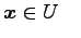 $\displaystyle \vec{x}\in U \quad$