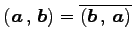 $ \left({\vec{a}}\,,\,{\vec{b}}\right)=\overline{\left({\vec{b}}\,,\,{\vec{a}}\right)}$