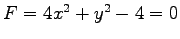 $ F=4x^2+y^2-4=0$