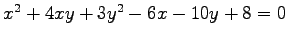 $ x^2+4xy+3y^2-6x-10y+8=0$