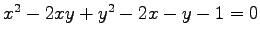 $ x^2-2xy+y^2-2x-y-1=0$